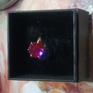 Red&Purple Volcanic Quartz Ring